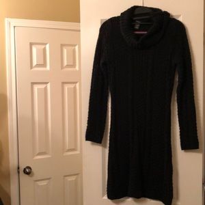 Black long sleeve sweater dress